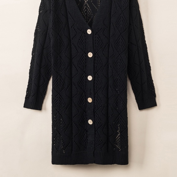Black Knit Cardigan - Picture 6 of 9
